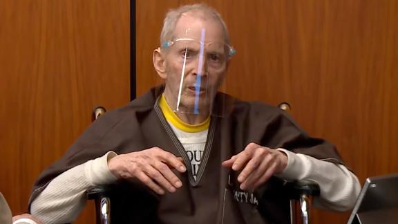 In this still image taken from the Law & Crime Network court video, real estate heir Robert Durst answers questions while on the stand at his murder trial on Monday in Los Angeles County Superior Court.