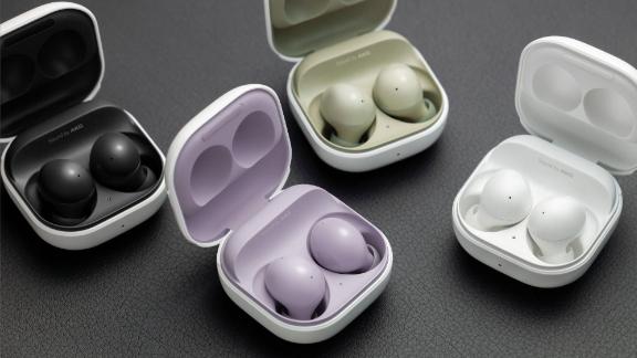 Samsung's GalaxyBuds 2 come with active noise cancellation technology, three 3. tips for different sizes and is available in graphite, white, olive and lavender.