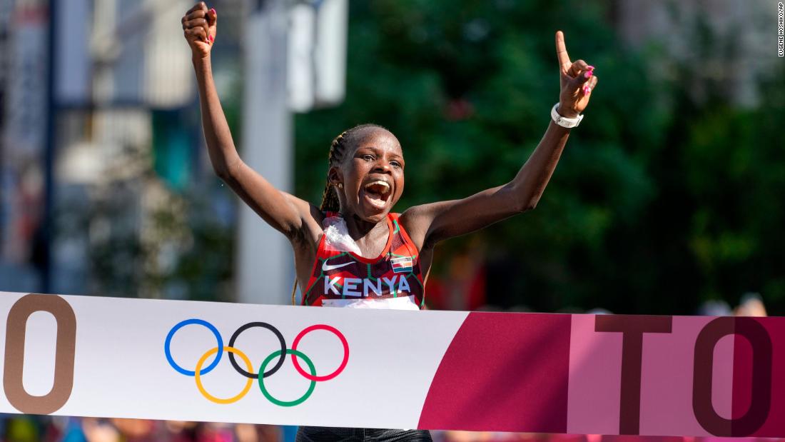 &lt;strong&gt;Peres Jepchirchir, Kenya:&lt;/strong&gt; Kipchoge&#39;s fellow Kenyan took gold in the women&#39;s marathon with a time of &lt;a href=&quot;https://olympics.com/tokyo-2020/olympic-games/en/results/athletics/result-women-s-marathon-fnl-000100-.htm&quot; target=&quot;_blank&quot;&gt;2:27:20&lt;/a&gt;, just ahead of teammate and world record-holder Brigid Kosgei, who took the silver medal.