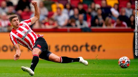 Brentford&#39;s Vitaly Janelt is pictured during the pre-season friendly match at Brentford Community Stadium against Valencia.