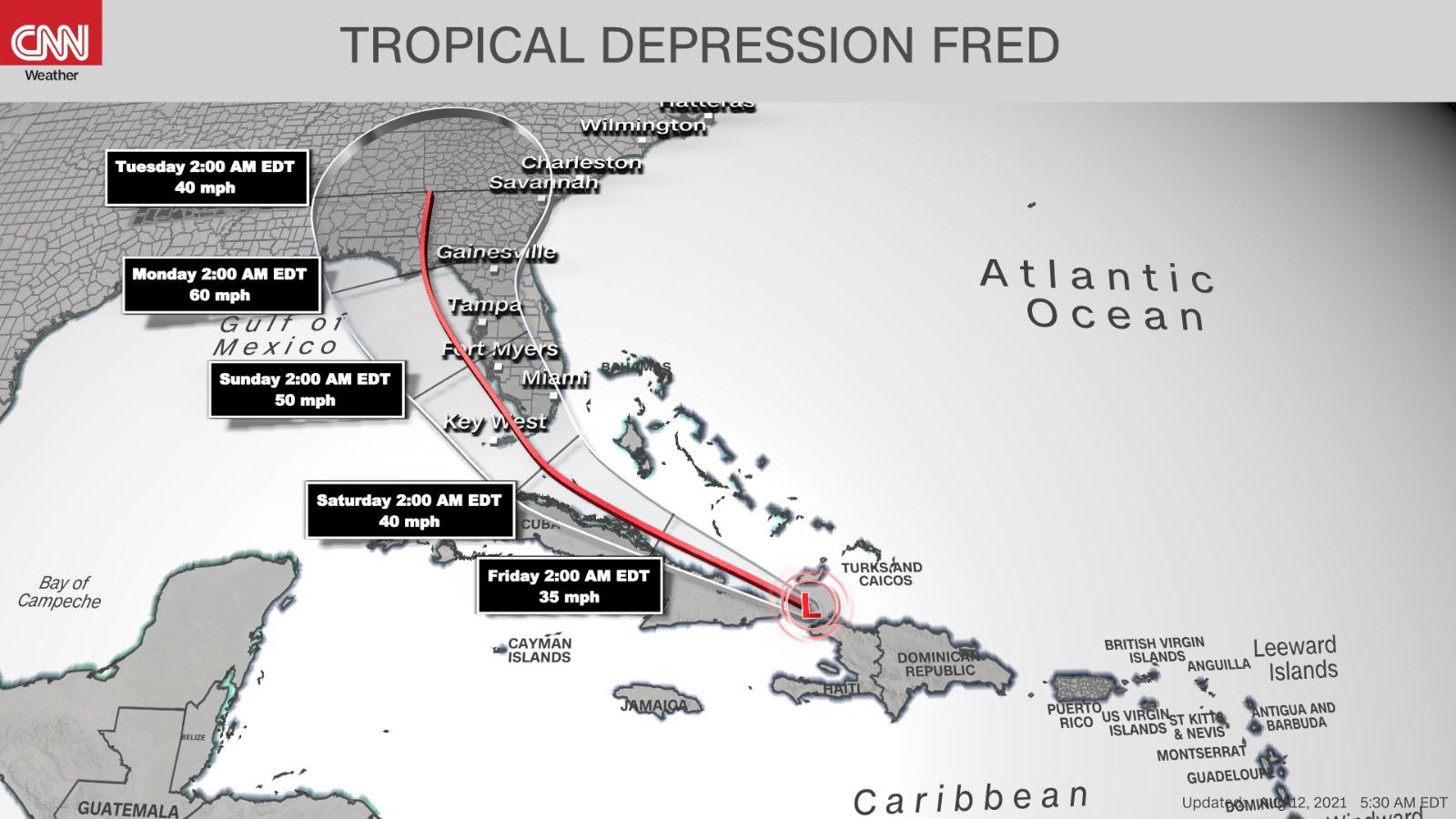 Fred Is Now A Tropical Depression But May Restrengthen Before Hitting Florida Cnn