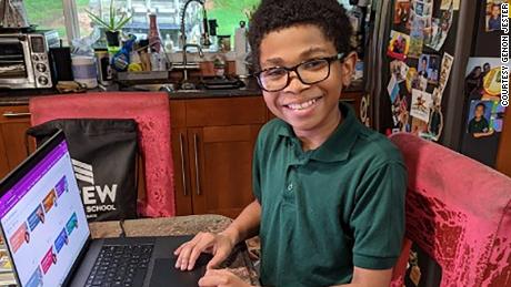 Shun Jester, 10, is comfortable on computers and likes virtual learning.