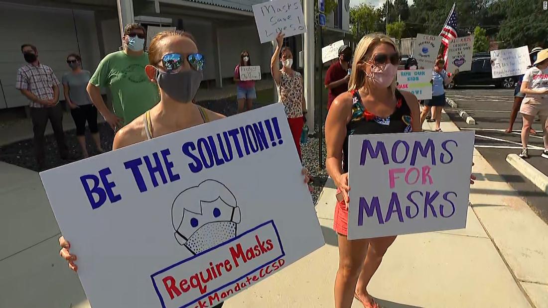 Cobb County Parents clash at mask mandate protest in county