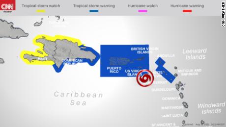 Tropical storm watches and warnings issued for areas of the Caribbean Sunday morning ahead of Grace.