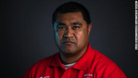 Toutai Kefu, head coach of Tonga, poses for a portrait during the Tonga Rugby World Cup 2019 squad photo shoot.
