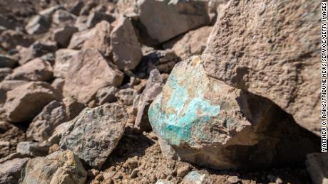 Copper ore is seen at Aynak in the Logar Province of Afghanistan on March 4, 2013. 