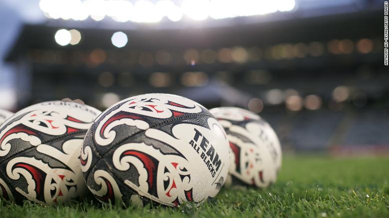 Official match balls are seen ahead of The Rugby Championship and Bledisloe Cup match between the All Blacks and the Wallabies.