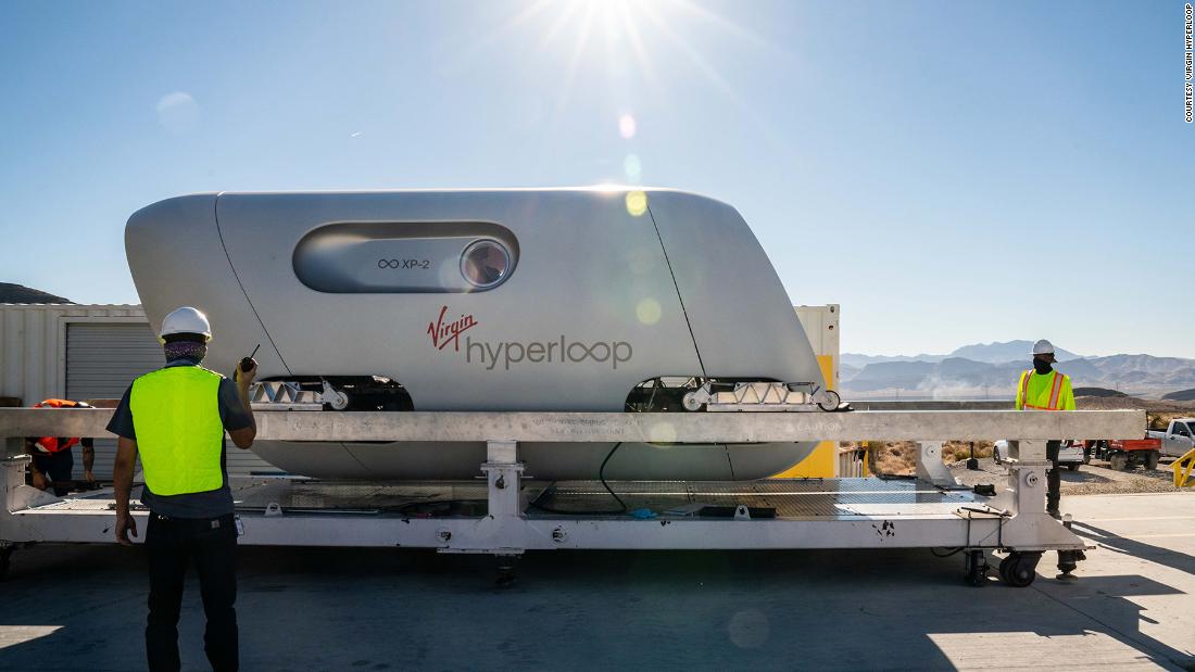 Hyperloop is like a bullet train, without tracks and rails. Floating pods are propelled through a low-pressure steel tube using magnetic levitation. Virgin has been running tests with passengers on its XP-2 vehicle, pictured here.