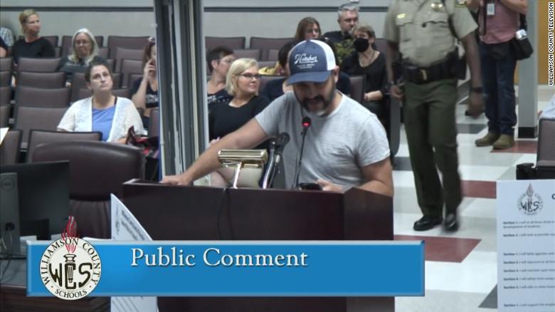 Dad delivers passionate speech defending masks in schools