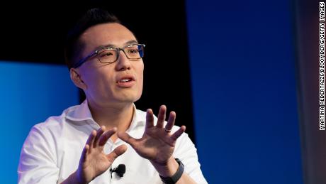 Tony Xu, co-founder and CEO of DoorDash Inc., speaks at the Wall Street Journal Tech Live Conference in Laguna Beach, California, on October 22, 2019.