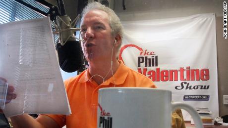 Phil Valentine talks on his show in Nashville in 2009.