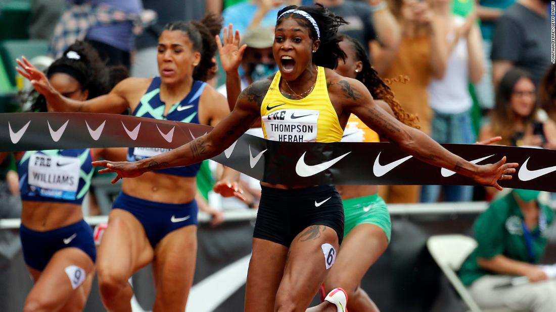 Olympic champion Elaine Thompson-Herah runs second-fastest women's 100m of all time