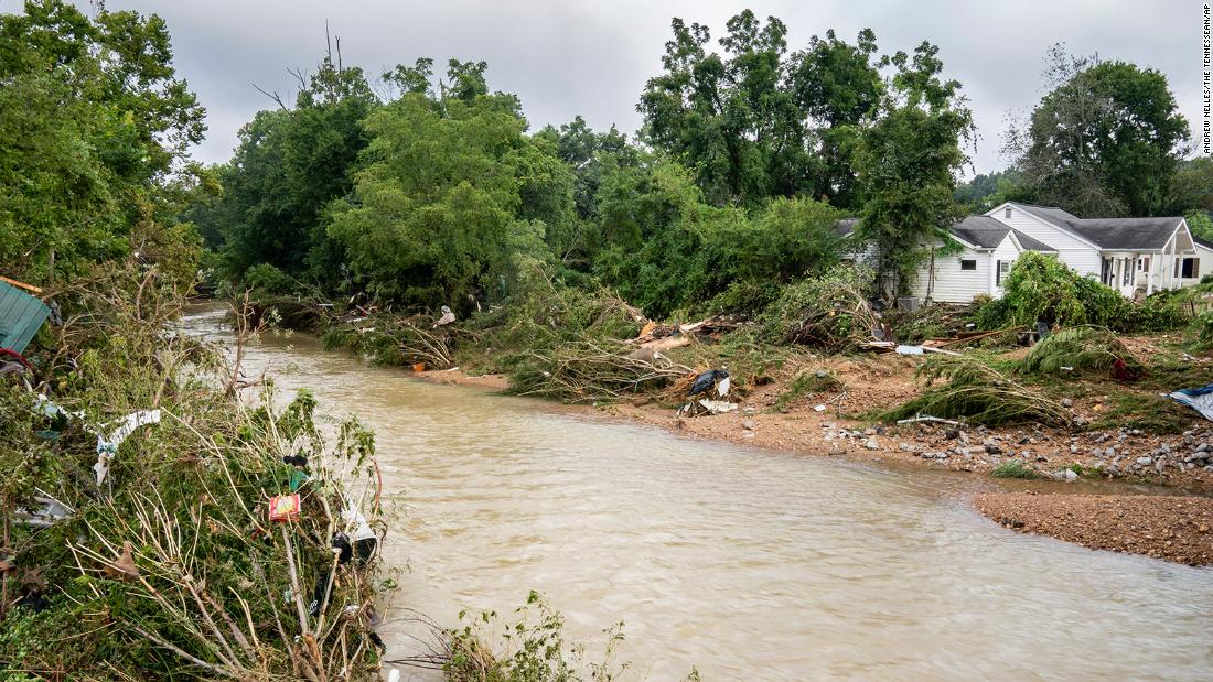 Heavy rain and thunderstorms led to dangerous flash flooding that covered roads and left behind major damage in Waverly, Tennessee, on Sunday.