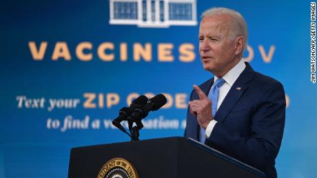 US President Joe Biden delivers remarks on the Covid-19 response and the vaccination program at the White House on August 23, 2021 in Washington,DC. - The US Food and Drug Administration on Monday fully approved the Pfizer-BioNTech Covid vaccine, a move that triggered a new wave of vaccine mandates as the Delta variant batters the country.Around 52 percent of the American population is fully vaccinated, but health authorities have hit a wall of vaccine hesitant people, impeding the national campaign. (Photo by Jim WATSON / AFP) (Photo by JIM WATSON/AFP via Getty Images)