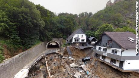 Flooding in July damaged the main road leading through the Ahr river valley in Germany.