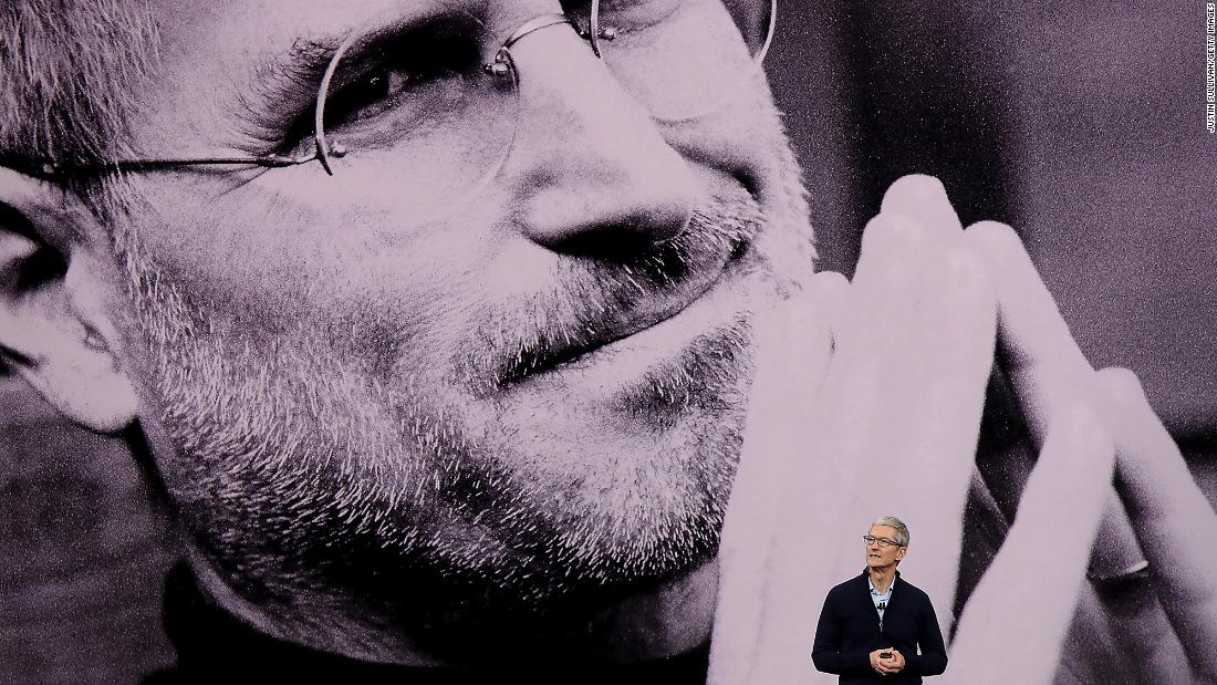 Cook speaks during an Apple special event at the Steve Jobs Theatre on the Apple Park campus on September 12, 2017. Apple held its first special event at the company&#39;s new Apple Park campus in Cupertino and unveiled a new iPhone.