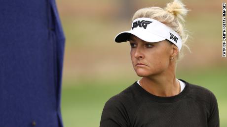 Nordqvist looks on during the third round of the 2020 Women&#39;s PGA Championship.