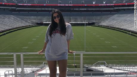 Dania Kalaji, a junior at UGA, is seen at Sanford Stadium in 2020 before a game against Auburn. Kalaji, who is vaccinated, plans to attend games this season.