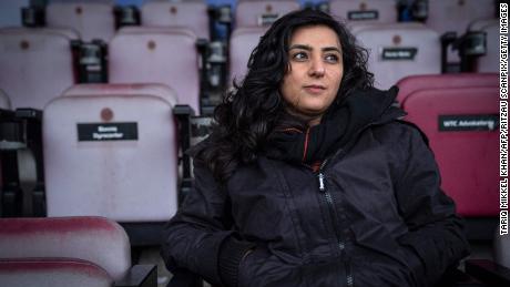 Former Afghanistan women&#39;s football captain Khalida Popal (pictured) and Carter formed an emergency coalition to help evacuate Afghan athletes, officials and their family members from the country to Australia. 