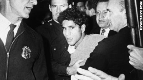 Sirhan Sirhan is led away from the Ambassador Hotel after the shooting of Sen. Robert F. Kennedy