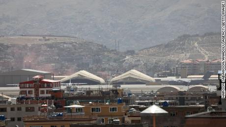 A general look at the area near Hamid Karzai International Airport in Kabul, after two explosions took place on August 26. 