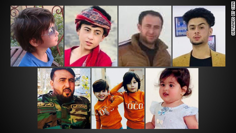 Several children were among those killed following a US drone strike in Kabul:

Pictured, at top from left: Farzad, age 9, Faisal, age 10, Zemaray, age 40, Zamir, age 20
Bottom, from left: Naseer, age 30, Binyamen, age 3, Armin, age 4, Sumaya, age 2.