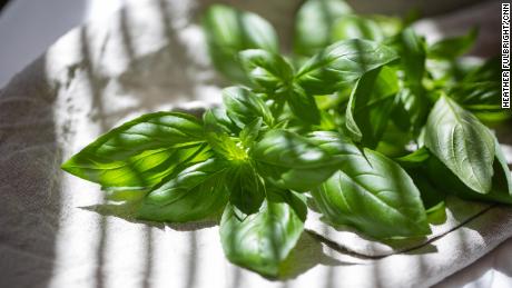Add the final basil leaves for garnish right before serving to preserve their bright green color.