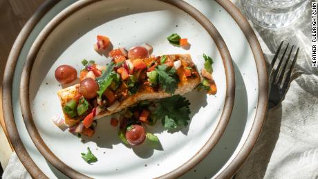 Try this salmon recipe with roasted grape salsa