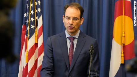 Colorado Attorney General Phil Weiser talks about a grand jury investigation into the death of Elijah McClain during a news conference on Wednesday in Denver.