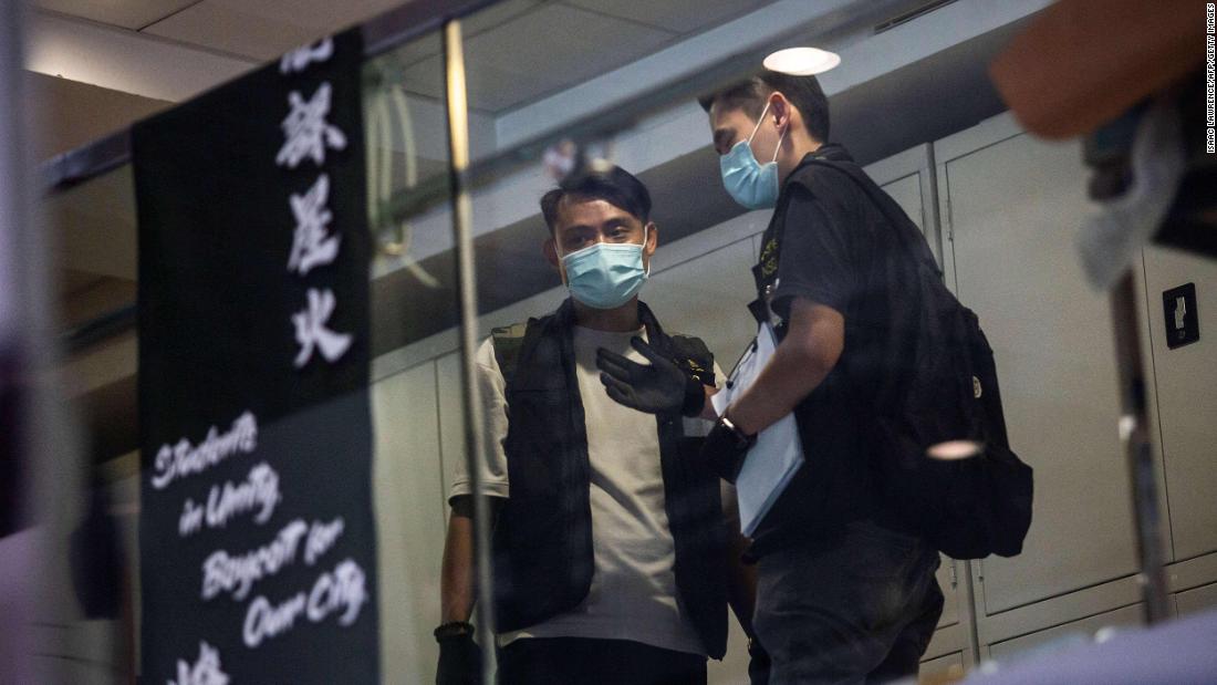 Police from the National Security Division raided the HKU student union building on July 16, 2021.