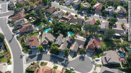 Single-family homes are seen in this aerial photograph taken over San Diego, California, on Sept. 1, 2020.