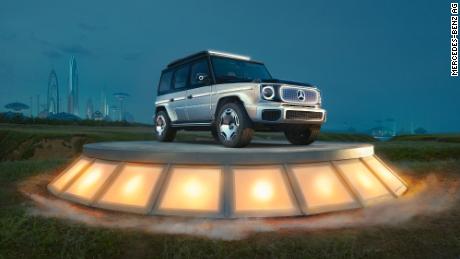 The Mercedes EQG concept SUV takes its styling from the famous boxing Mercedes-Benz G-class SUV.