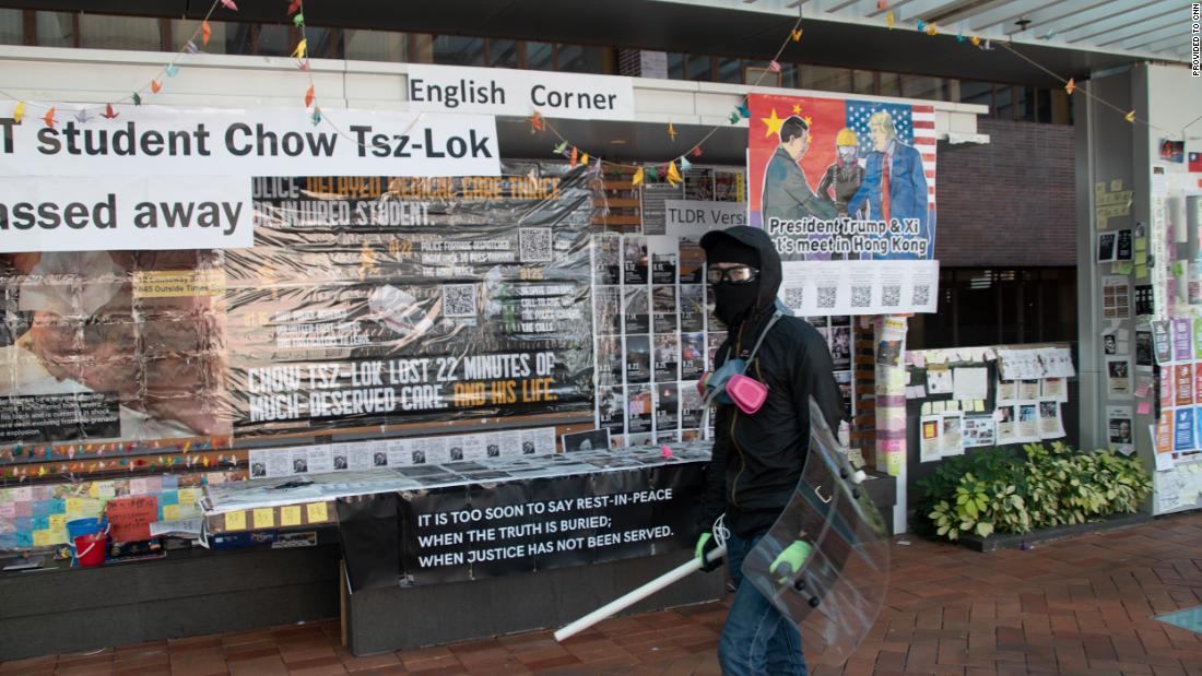 Protesters equipped themselves with weapons during the siege of HKU.