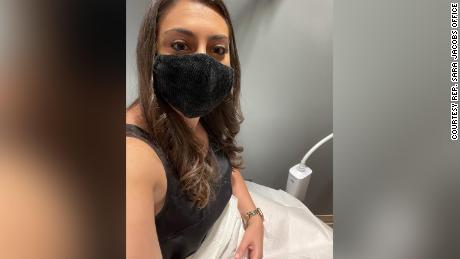 Rep. Sara Jacobs takes a selfie while waiting to get an ultrasound as part of her many doctor&#39;s appointments to freeze her eggs.