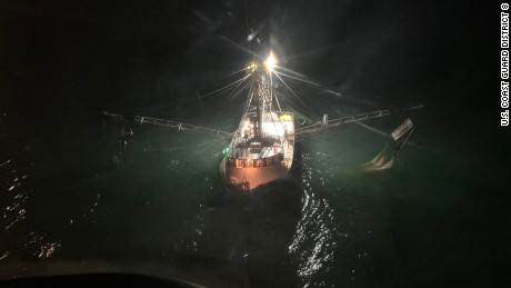 A Coast Guard MH-65 Dolphin helicopter from Air Station New Orleans flew to the fishing vessel Moon Glow after a crew member was attacked by a shark.