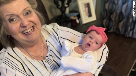 Cheryl Rogers Smith, affectionately known as &quot;Mamaw,&quot; holds her great-granddaughter in 2019. Smith died after Hurricane Ida made landfall in Louisiana.