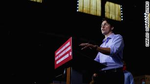 Justin Trudeau pelted with gravel by protesters at campaign stop