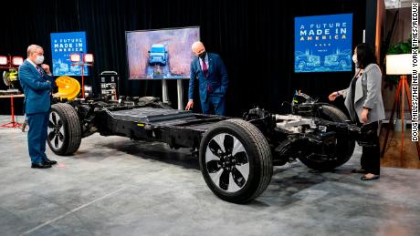 Biden tours the Ford Rouge Electric Vehicle Center in Dearborn, Michigan, in May.