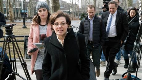 Nancy Salzman arrives at Brooklyn federal court on March 13, 2019, in New York.