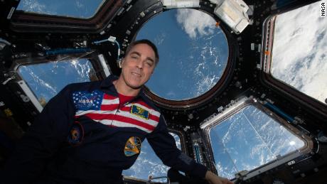 NASA astronaut Chris Cassidy
is shown in the International Space Station cupola, September 11, 2020.