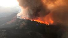 This aerial photo shows the Dixie Fire on Horton Ridge in Plumas County, California, on Saturday, September 4.