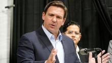In this Wednesday, Aug. 18, 2021 file photo, Florida Governor Ron DeSantis speaks at the opening of a monoclonal antibody site in Pembroke Pines, Fla. Florida Gov. Ron DeSantis has appealed a judge&#39;s ruling that the governor exceeded his authority in ordering school boards not to impose strict mask requirements on students to combat the spread of the coronavirus. The governor&#39;s lawyers took their case Thursday, Sept. 2, 2021 to the 1st District Court of Appeal in Tallahassee.