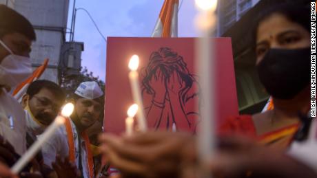 Protesters hold a candle light vigil in Mumbai last year, after the brutal gang-rape of a Dalit woman in the state of Uttar Pradesh on October 2, 2020. 