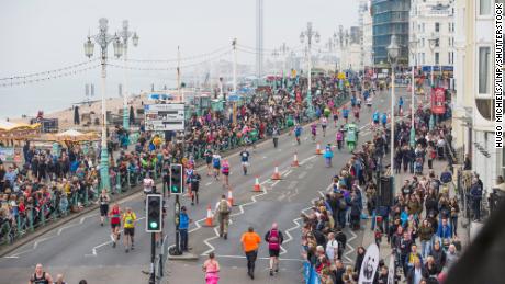 Runners pictured at the 2018 Brighton Marathon.