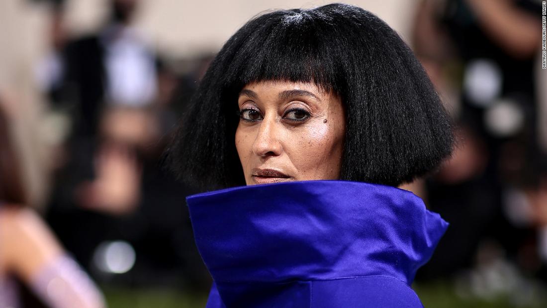 &quot;Black-ish&quot; actor Tracee Ellis Ross electrified the carpet in this vibrant blue Balenciaga couture coat-dress, which featured a popped collar and oversized silhouette. While speaking to Keke Palmer on a Vogue livestream, she revealed she drew inspiration from her mother Diana Ross&#39; film &quot;Mahogany.&quot;