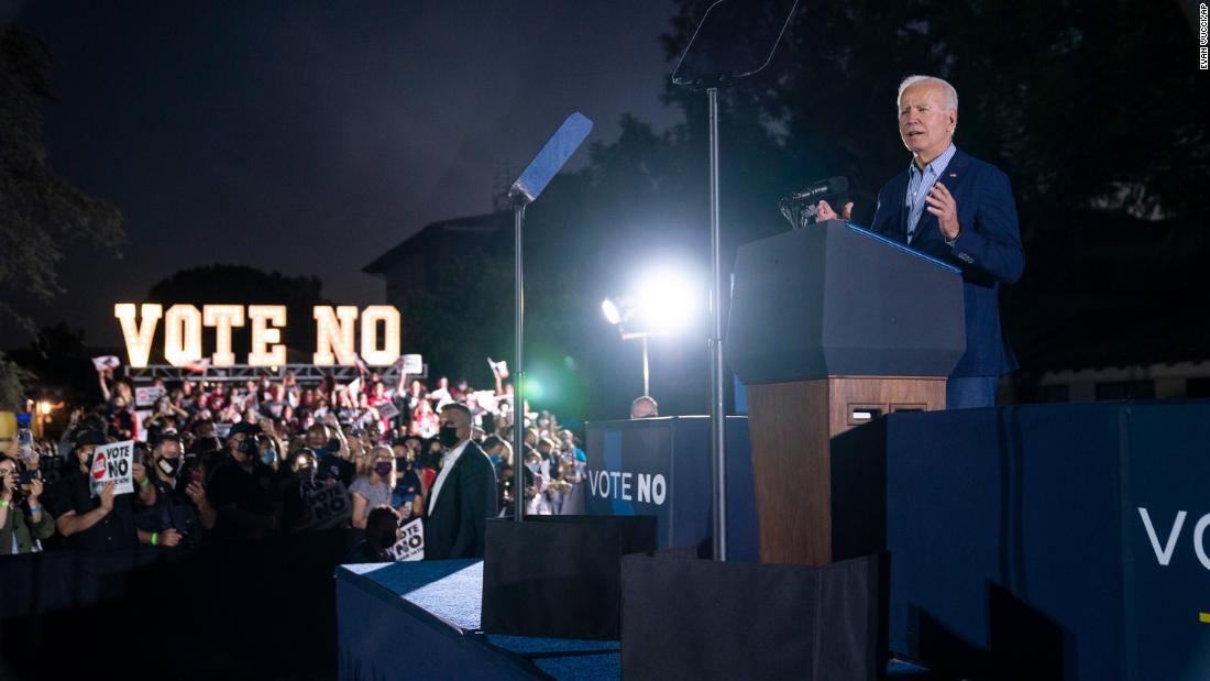 Biden links Elder to Trump on the eve of the memorial in California