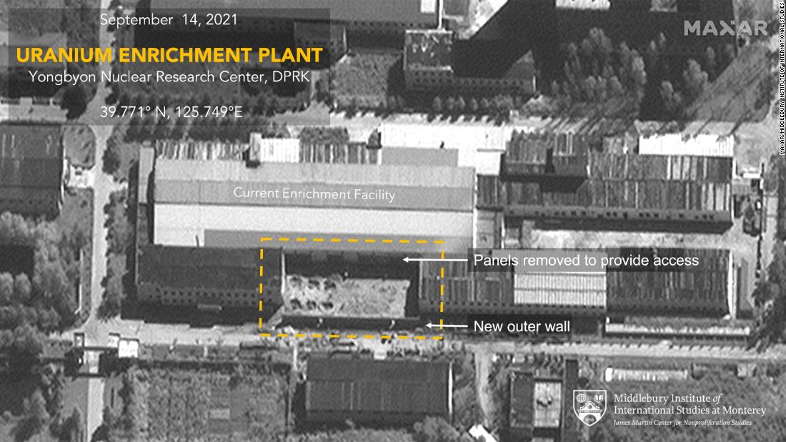 Satellite images reveal North Korea expanding facility used to produce weapons-grade uranium