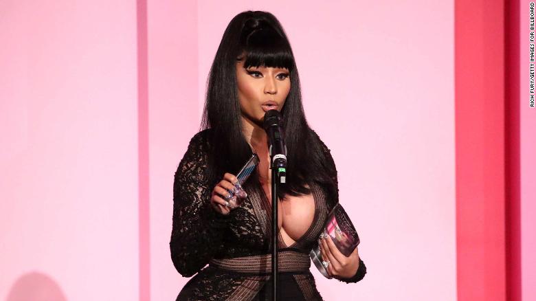 Nicki Minaj accepts the Gamechanger Award onstage during Billboard Women in Music 2019.