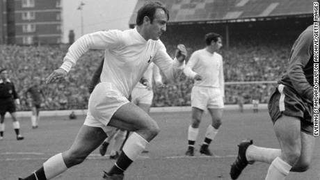 Jimmy Greaves playing for Tottenham in 1968.