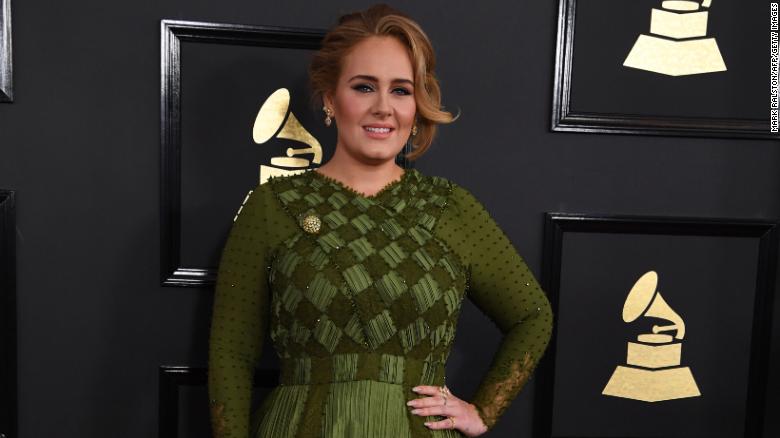 Adele arrives for the 59th Grammy Awards pre-telecast on February 12, 2017.